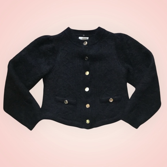 Sandro Cardigan Black Button Sweater - Picture 3 of 16